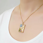 Collana memoriale gatto con fiori veri.Gioielli per il ricordo.Regalo speciale per amante degli animali