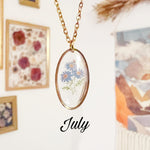 Collana fiore di nascita - regalo di compleanno - fiore mese nascita - collana in resina - gioielli floreali