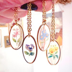 Collana fiore di nascita - regalo di compleanno - fiore mese nascita - collana in resina - gioielli floreali