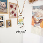 Collana fiore di nascita - regalo di compleanno - fiore mese nascita - collana in resina - gioielli floreali