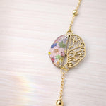 Bracciale artigianale gioiello ciondolo cervello anatomico fiori veri.Gioielli in resina.Regalo medico.Regalo psicologi. Idea originale