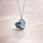 Collana memoriale cane con fiore vero nontiscordardimè.Gioielli per il ricordo.Regalo speciale per amante degli animali