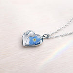 Collana memoriale cane con fiore vero nontiscordardimè.Gioielli per il ricordo.Regalo speciale per amante degli animali