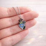 Collana Forget Me Not acciaio argento in Resina | Gioiello Fiore Nontiscordardimé | Regalo per Medico/Fidanzata.