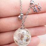 Collana Chiama Angeli Gravidanza con Soffione Vero, Bola Premaman in Resina, Regalo Futura Mamma, Collana Donna Boho