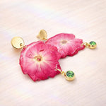 Orecchini ciondoli fiori rose vere in resina.Gioielli resina fiori secchi pressati.Regalo unico per lei.bigiotteria anallergica.