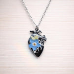 Collana Forget Me Not acciaio argento in Resina | Gioiello Fiore Nontiscordardimé | Regalo per Medico/Fidanzata.