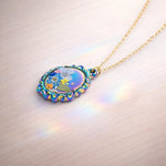 Collana bohémien gioiello ciondolo arcobaleno fiori veri. Gioielli in resina.Regalo amica.Regalo Fidanzata. Gioielli Handmade