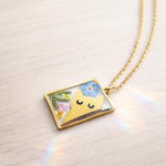 Collana memoriale gatto con fiori veri.Gioielli per il ricordo.Regalo speciale per amante degli animali