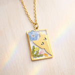 Collana memoriale gatto con fiori veri.Gioielli per il ricordo.Regalo speciale per amante degli animali