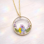 Collana bridgerton artigianale gioiello ciondolo bouquet di fiori veri. Gioielli in resina.Regalo amica.Regalo Fidanzata. Gioielli Handmade