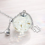 Collana Chiama Angeli Gravidanza con Soffione Vero, Bola Premaman in Resina, Regalo Futura Mamma, Collana Donna Boho