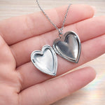 Collana donna ciondolo cuore porta foto ricordo. Cuore fiori veri Forget me not nontiscordardimé. Idea regalo memoria