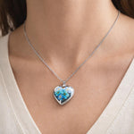 Collana donna ciondolo cuore porta foto ricordo. Cuore fiori veri Forget me not nontiscordardimé. Idea regalo memoria