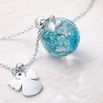 Collana Chiama Angeli Maternità, Fiori Veri Rosa o Azzurri in Resina. Gioiello Gravidanza, Regalo Futura Mamma, Ciondolo Baby Shower