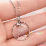 Collana Soffione Vero in Resina, Ciondolo Tarassaco Porta Fortuna, Dente di Leone, Wish Necklace, Regalo portafortuna