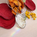 Collana donna pendente acciaio ciondolo fiori veri in resina.Gioielli fiori veri resina.Collana fiordaliso Forget me not bianco