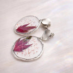 Orecchini Acero Giapponese Veri in Resina, Cerchi Pendenti Boho Oro o Argento, Gioiello Botanico Artigianale Regalo Donna