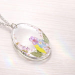 Collana bridgerton artigianale gioiello ciondolo bouquet di fiori veri. Gioielli in resina.Regalo amica.Regalo Fidanzata. Gioielli Handmade