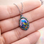 Collana bohémien gioiello ciondolo arcobaleno fiori veri. Gioielli in resina.Regalo amica.Regalo Fidanzata. Gioielli Handmade