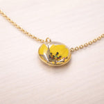 Bracciale donna terrarium fiori veri mini girasole Ciondolo resina catenella acciaio regolabile taglia unica.Gioielli resina fiori