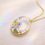 Collana bridgerton artigianale gioiello ciondolo bouquet di fiori veri. Gioielli in resina.Regalo amica.Regalo Fidanzata. Gioielli Handmade