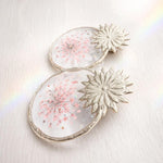 Orecchini Cerchi Boho Donna Fiori Veri.Gioielli Ciondoli Artigianali Al Lobo Materiale Anallergico.Regalo Occasione Speciale.Regalo Per Lei