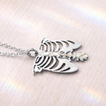 Rib Cage Necklace with Real Flowers, Spine Pendant, Gift for Physiotherapist, Osteopath, Orthopedist