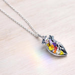 Anatomical Heart Necklace with Real Flowers in UV Resin – 2 cm Pendant Stainless Steel Gold/Silver – Medical Graduation Gift