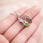 Handmade necklace with anatomical brain pendant in steel and real flowers.Resin jewelry.Gift for doctors.Gift for psychologists,neurologists