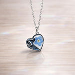 Braccialetto memoriale cuore cane. fiore vero nontiscordardime resina. Gioiello acciaio regolabile taglia unica.Idea regalo amante cani