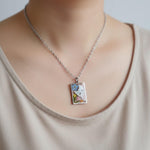 Collana memoriale gatto con fiori veri.Gioielli per il ricordo.Regalo speciale per amante degli animali