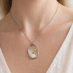 Collana donna pendente acciaio ciondolo fiori veri in resina.Gioielli fiori veri resina.Collana fiordaliso Forget me not bianco
