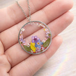 Collana bridgerton artigianale gioiello ciondolo bouquet di fiori veri. Gioielli in resina.Regalo amica.Regalo Fidanzata. Gioielli Handmade