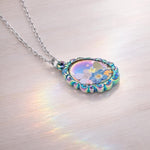 Collana bohémien gioiello ciondolo arcobaleno fiori veri. Gioielli in resina.Regalo amica.Regalo Fidanzata. Gioielli Handmade