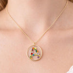 Collana lettera iniziale. Collana nome donna. Ciondolo fiori veri pressati essiccati resina. Gioielli personalizzati. Regalo unico