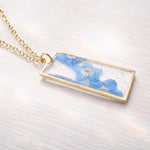 Real flowers heart necklace Forget me not in uv resin. Silver forget-me-not heart pendant. Resin jewelry. Dried pressed flowers