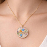 Collana bouquet gioiello. ciondolo giardino botanico. oro fiori veri.Gioielli in resina.Regalo per lei.