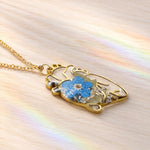 Anatomical Heart Necklace with Real Flowers in UV Resin – 2 cm Pendant Stainless Steel Gold/Silver – Medical Graduation Gift