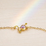 Bracciale Serotonina con Fiore di Erica Rosa, Ciondolo Molecola della Felicità in Acciaio Oro o Argento, Regalo Laurea Psicologia Scienza