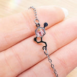 Bracciale Serotonina con Fiore di Erica Rosa, Ciondolo Molecola della Felicità in Acciaio Oro o Argento, Regalo Laurea Psicologia Scienza