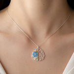 Handmade necklace with anatomical brain pendant in steel and real flowers.Resin jewelry.Gift for doctors.Gift for psychologists,neurologists