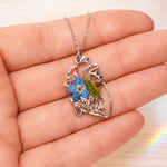 Anatomical Heart Necklace with Real Flowers in UV Resin – 2 cm Pendant Stainless Steel Gold/Silver – Medical Graduation Gift