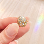 Adjustable Real Flower Ring in Resin and Opal Gold, Botanical Stainless Steel Ring, Elegant Gift for Women, Birthday, Anniversary