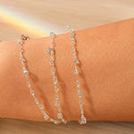 Collana Filo Invisibile Gocce Rugiada Resina Bracciale Multifilo Convertibile 2in1 | Gioiello Elegante Minimal con Acciaio Inox Dorato