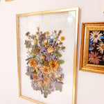 Quadro bouquet da sposa, fiori pressati personalizzati, fiori cerimonia, regalo di nozze, bouquet di fiori secchi, quadro personalizzato